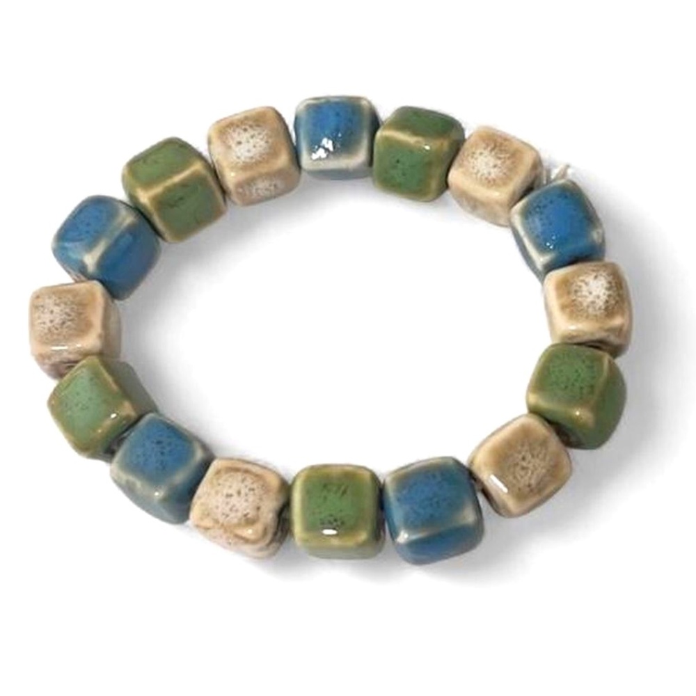 Ceramic Square Beaded Bracelet